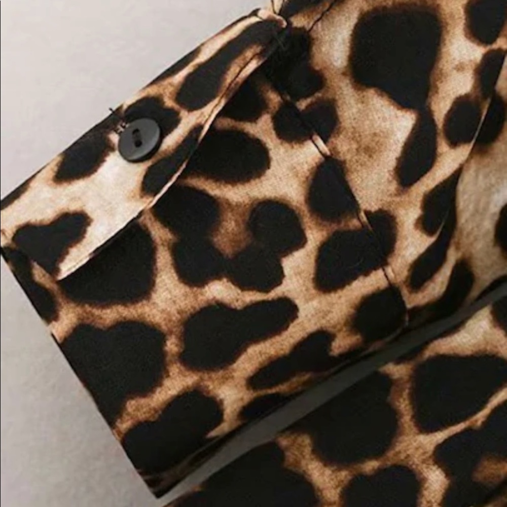 Leopard Print Wrap Dress Black - Picture 5 of 6